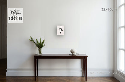 رشاقة في الحركة: صورة ظلية لراقصة بأسلوب بسيط - لوحة جدارية عصرية بدون إطار