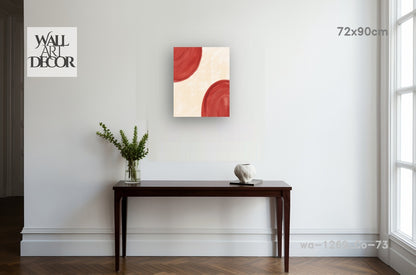 الأفق القرمزي: أقواس تجريدية بسيطة - فن جداري حديث بدون إطار