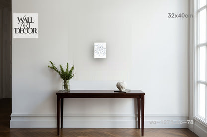 تعابير أثيرية: فن الوجه بخط أزرق واحد – لوحة جدارية حديثة بدون إطار