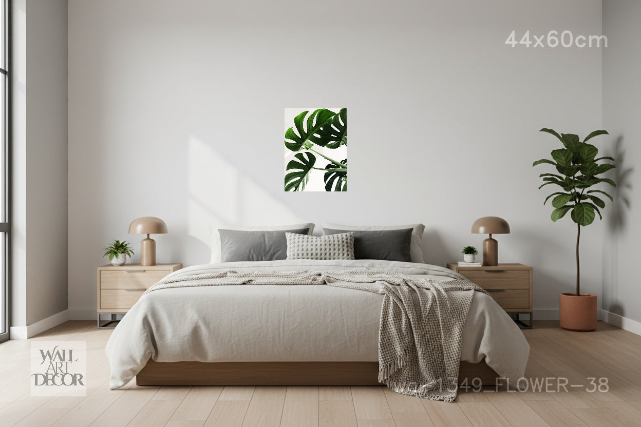 روعة الخضرة: مونستيرا ديليسيوسا – لوحة جدارية عصرية بدون إطار