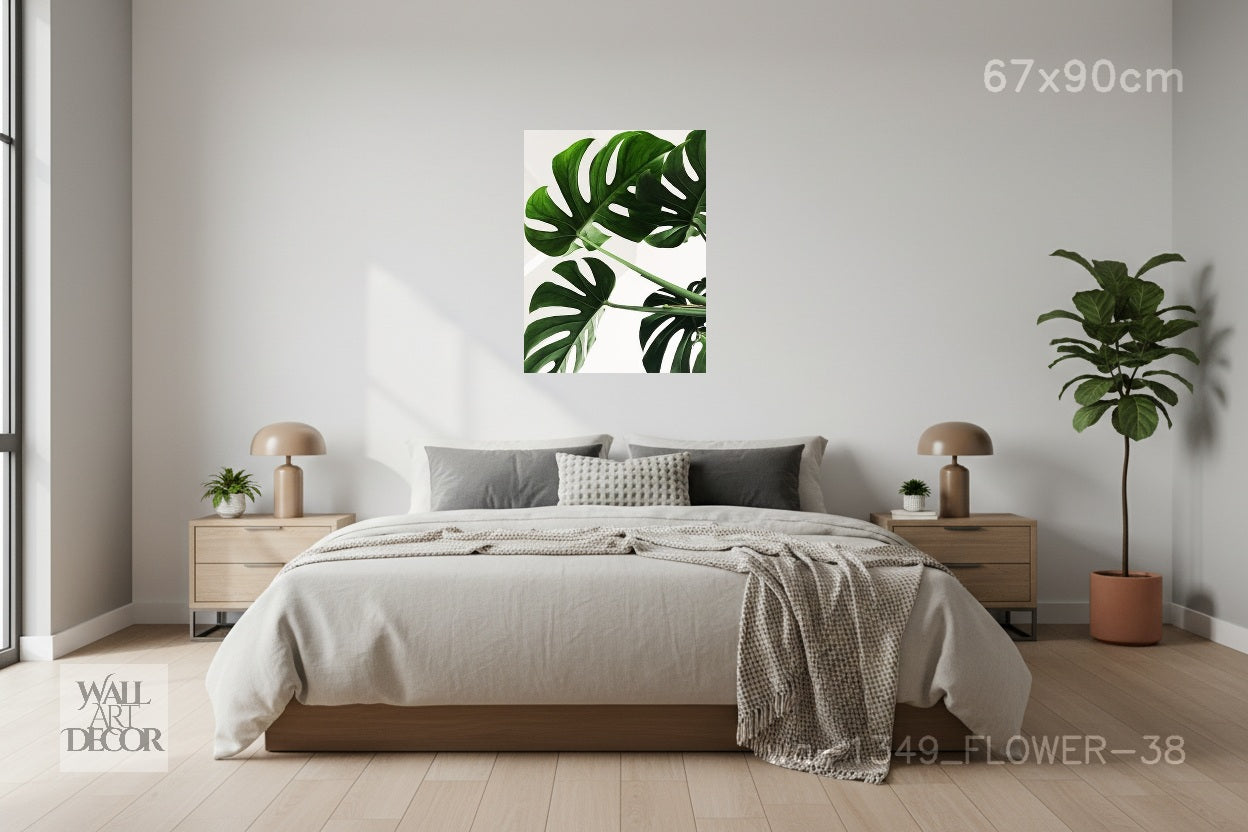 روعة الخضرة: مونستيرا ديليسيوسا – لوحة جدارية عصرية بدون إطار