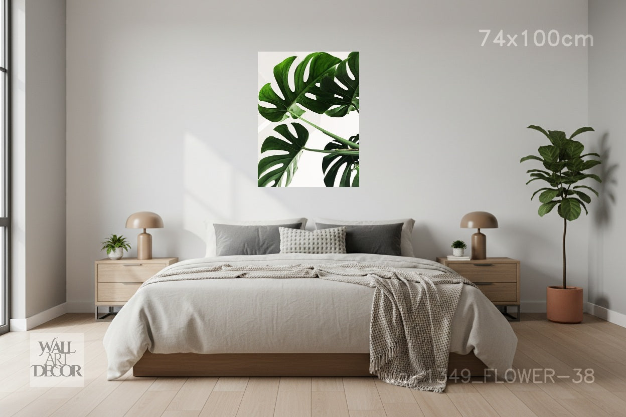 روعة الخضرة: مونستيرا ديليسيوسا – لوحة جدارية عصرية بدون إطار