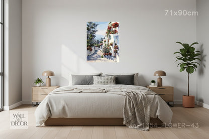 صفاء أزرق: درب البحر الأبيض المتوسط ​​المشمس - لوحة جدارية عصرية بدون إطار