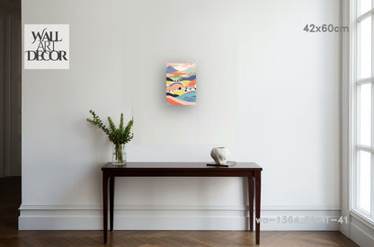 آفاق الباستيل: تلال متدحرجة ساحرة – لوحات جدارية حديثة بدون إطار