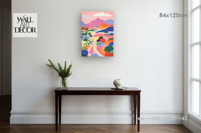 مسار منشوري: تلال متدحرجة متعددة الألوان – لوحة جدارية حديثة بدون إطار