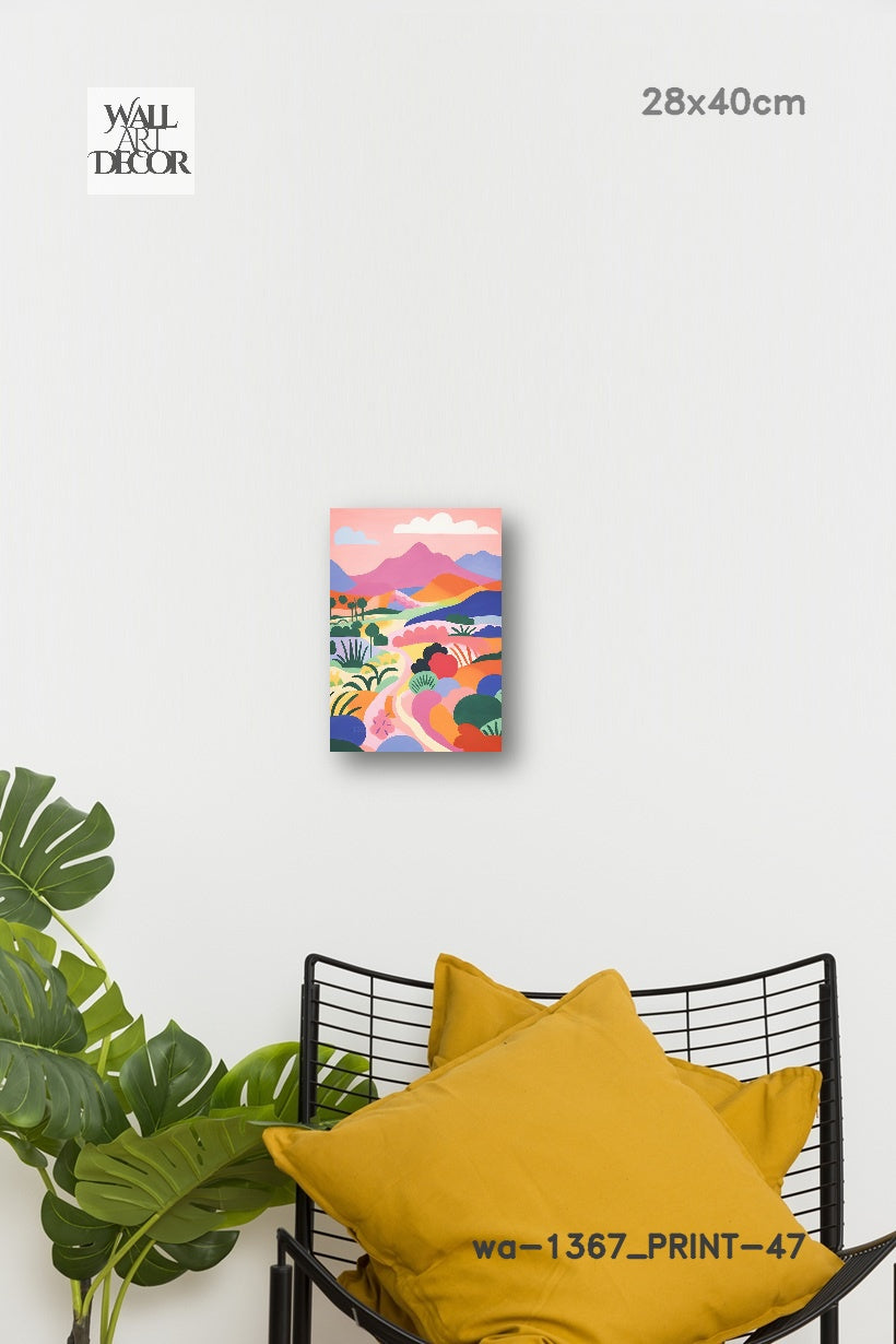 مسار منشوري: تلال متدحرجة متعددة الألوان – لوحة جدارية حديثة بدون إطار