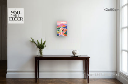 مسار منشوري: تلال متدحرجة متعددة الألوان – لوحة جدارية حديثة بدون إطار