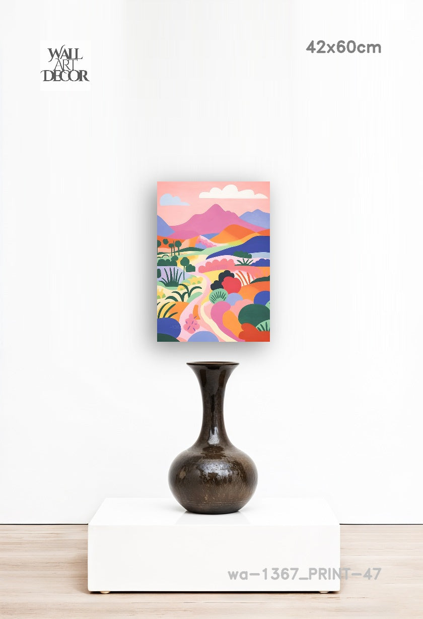 مسار منشوري: تلال متدحرجة متعددة الألوان – لوحة جدارية حديثة بدون إطار