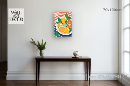 تناغم الحمضيات: حصاد الصيف – لوحة جدارية عصرية بدون إطار