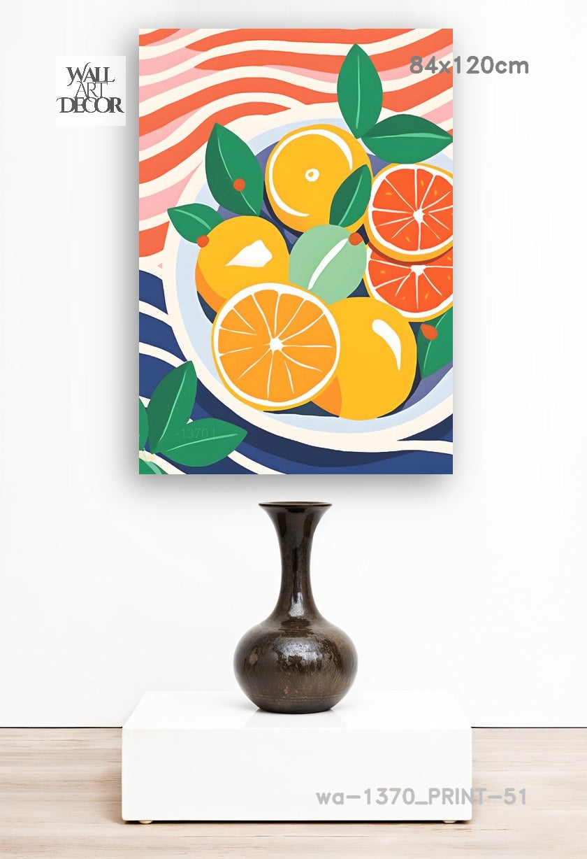 تناغم الحمضيات: حصاد الصيف – لوحة جدارية عصرية بدون إطار