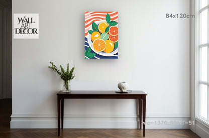 تناغم الحمضيات: حصاد الصيف – لوحة جدارية عصرية بدون إطار