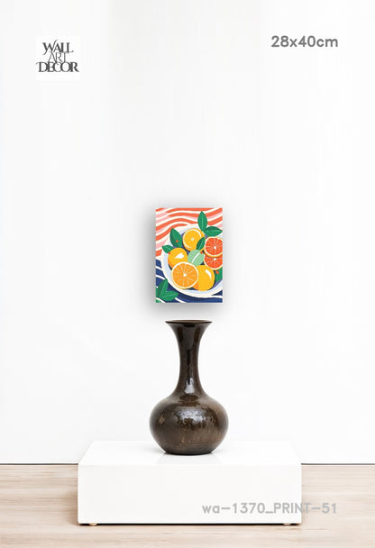 تناغم الحمضيات: حصاد الصيف – لوحة جدارية عصرية بدون إطار