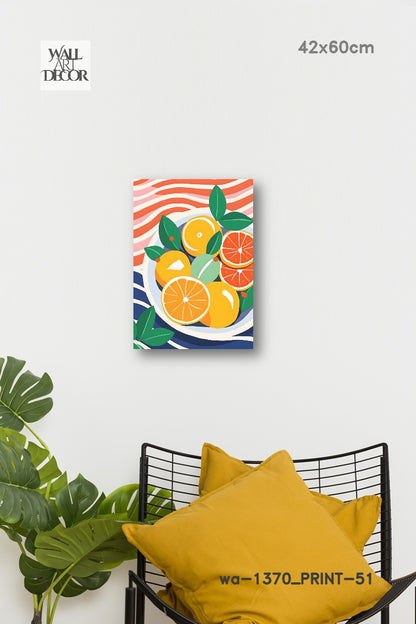 تناغم الحمضيات: حصاد الصيف – لوحة جدارية عصرية بدون إطار