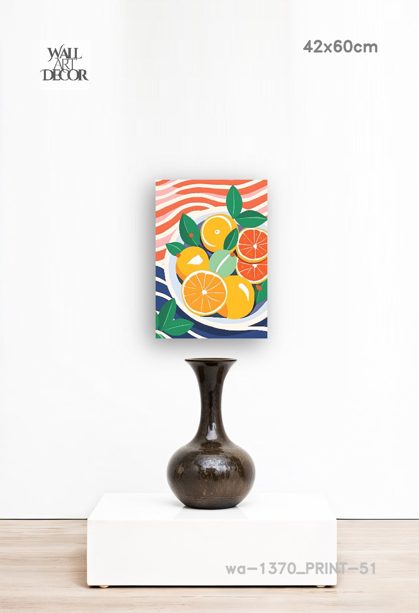 تناغم الحمضيات: حصاد الصيف – لوحة جدارية عصرية بدون إطار