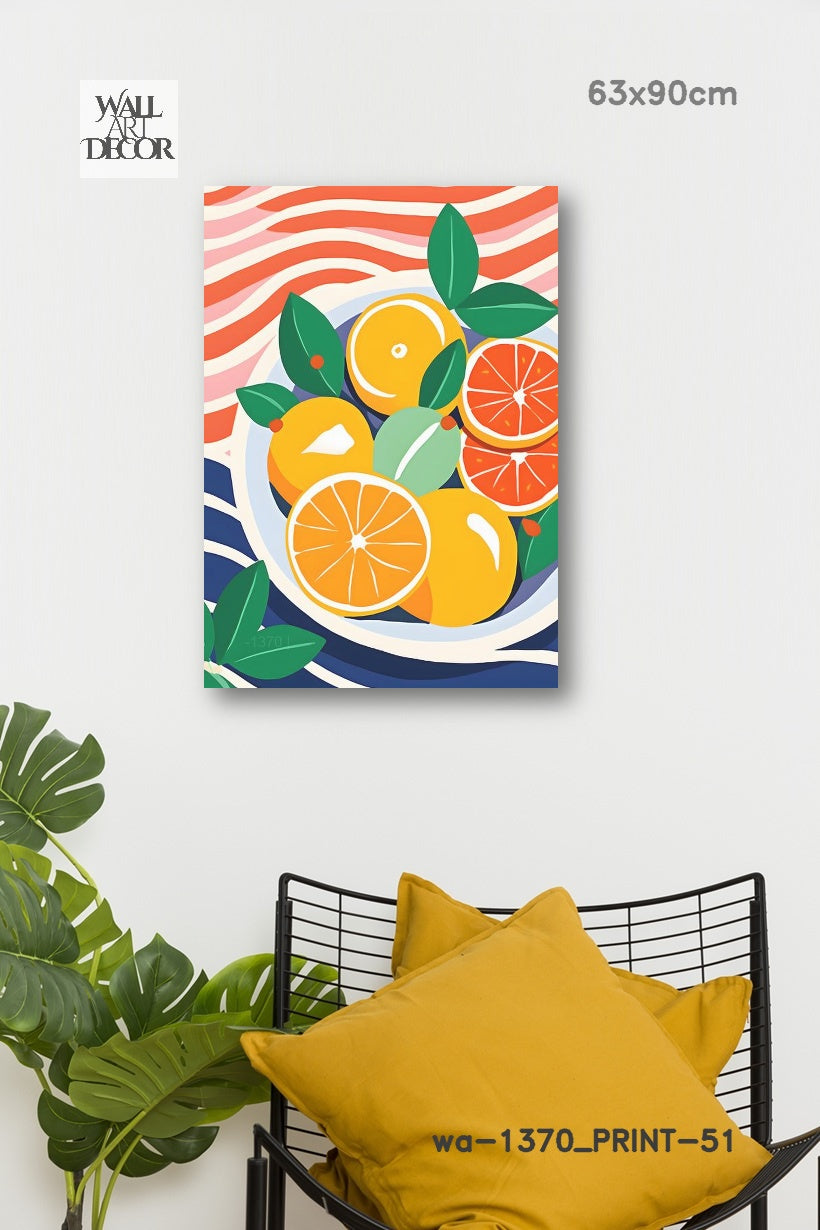 تناغم الحمضيات: حصاد الصيف – لوحة جدارية عصرية بدون إطار