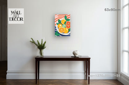 تناغم الحمضيات: حصاد الصيف – لوحة جدارية عصرية بدون إطار