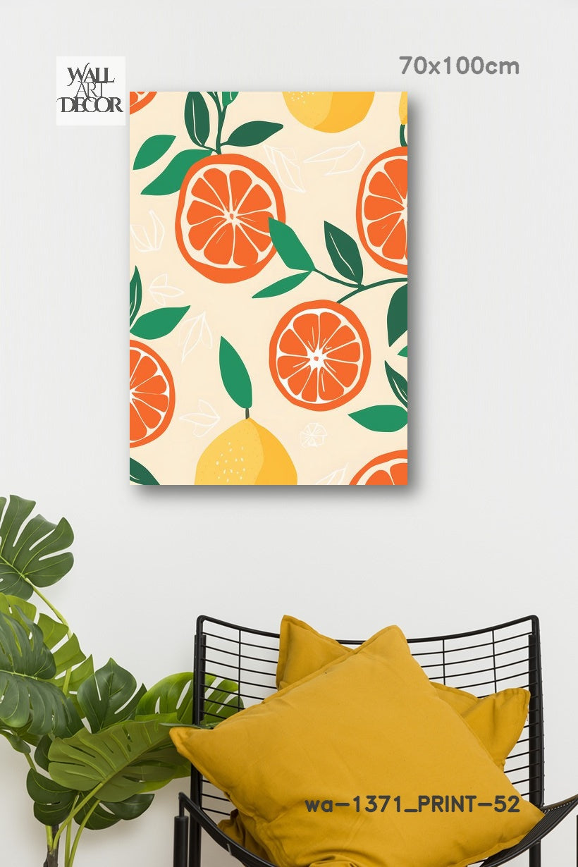 نكهة الحمضيات: حصاد البحر الأبيض المتوسط ​​- لوحة جدارية عصرية بدون إطار