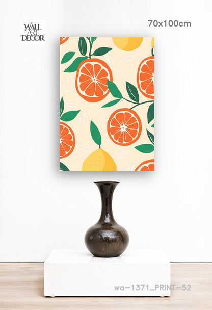 نكهة الحمضيات: حصاد البحر الأبيض المتوسط ​​- لوحة جدارية عصرية بدون إطار