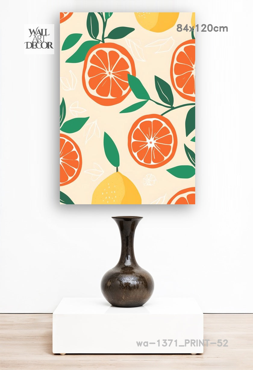 نكهة الحمضيات: حصاد البحر الأبيض المتوسط ​​- لوحة جدارية عصرية بدون إطار