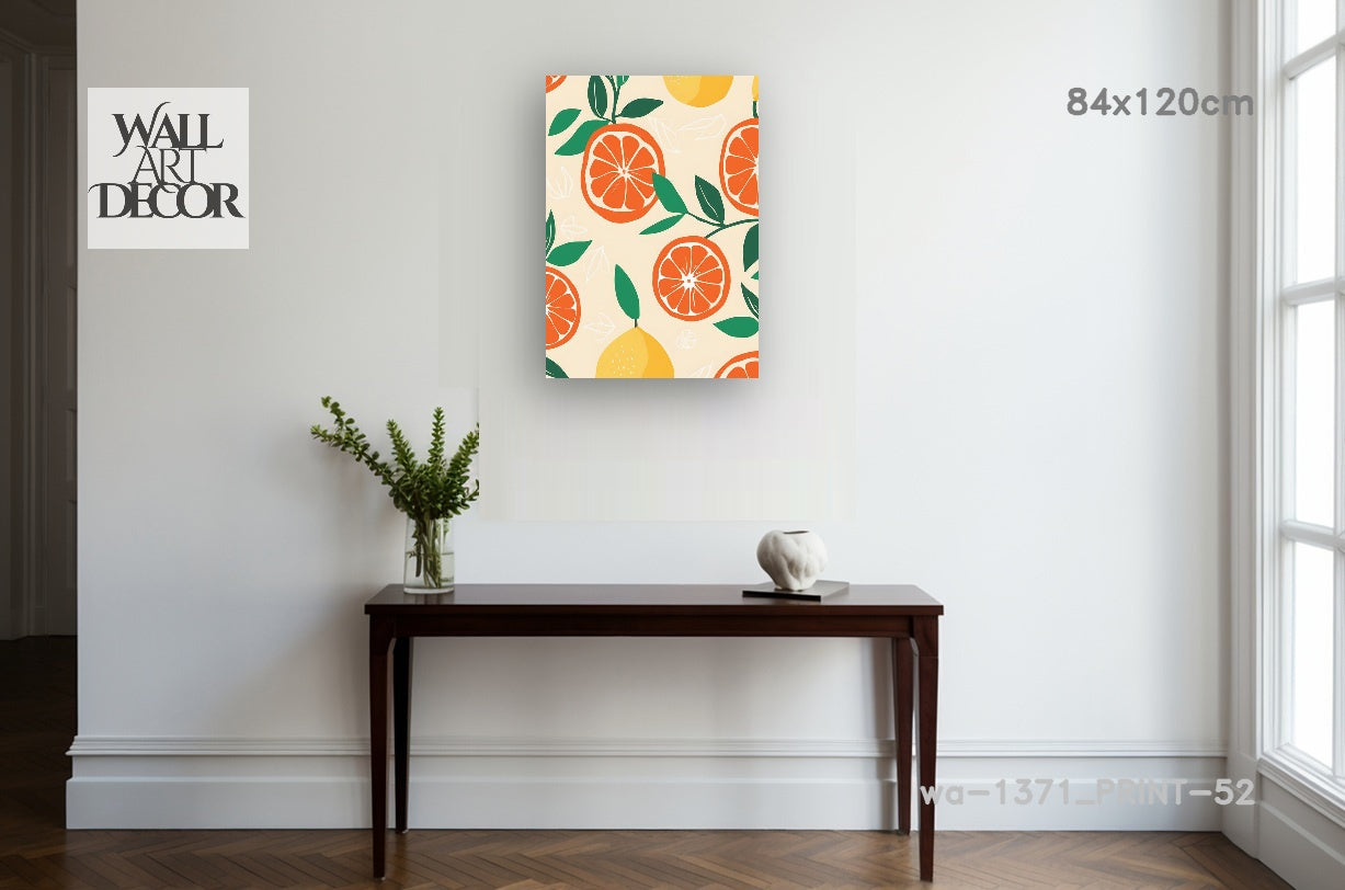 نكهة الحمضيات: حصاد البحر الأبيض المتوسط ​​- لوحة جدارية عصرية بدون إطار