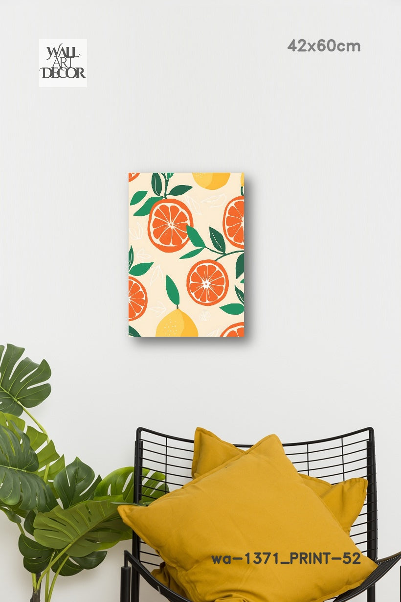 نكهة الحمضيات: حصاد البحر الأبيض المتوسط ​​- لوحة جدارية عصرية بدون إطار