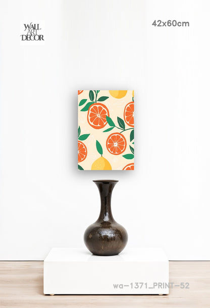 نكهة الحمضيات: حصاد البحر الأبيض المتوسط ​​- لوحة جدارية عصرية بدون إطار