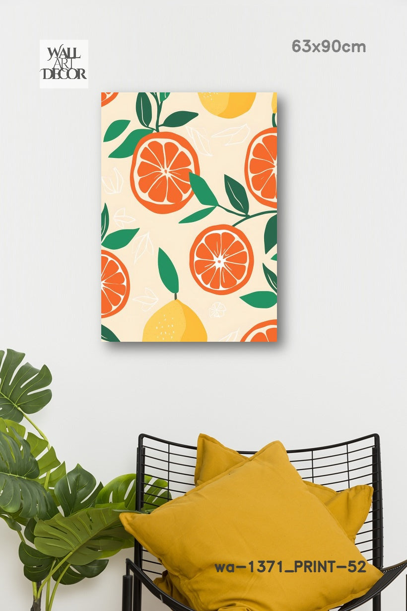 نكهة الحمضيات: حصاد البحر الأبيض المتوسط ​​- لوحة جدارية عصرية بدون إطار