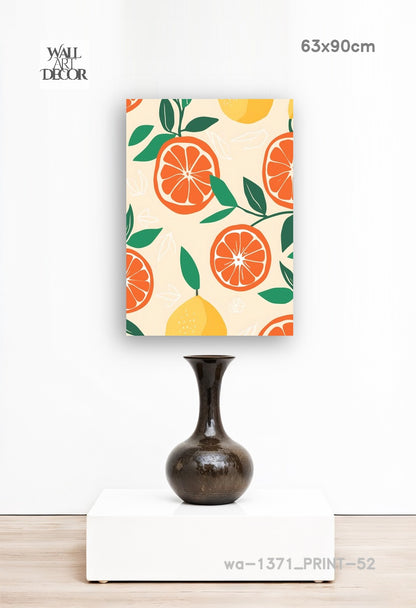 نكهة الحمضيات: حصاد البحر الأبيض المتوسط ​​- لوحة جدارية عصرية بدون إطار