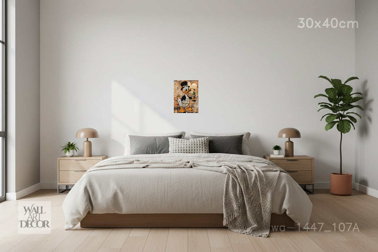 ملياردير البيتكوين: بطة العملات الرقمية - لوحة جدارية عصرية بدون إطار