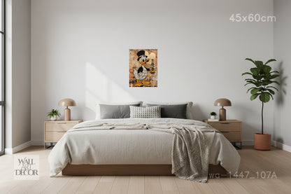 ملياردير البيتكوين: بطة العملات الرقمية - لوحة جدارية عصرية بدون إطار