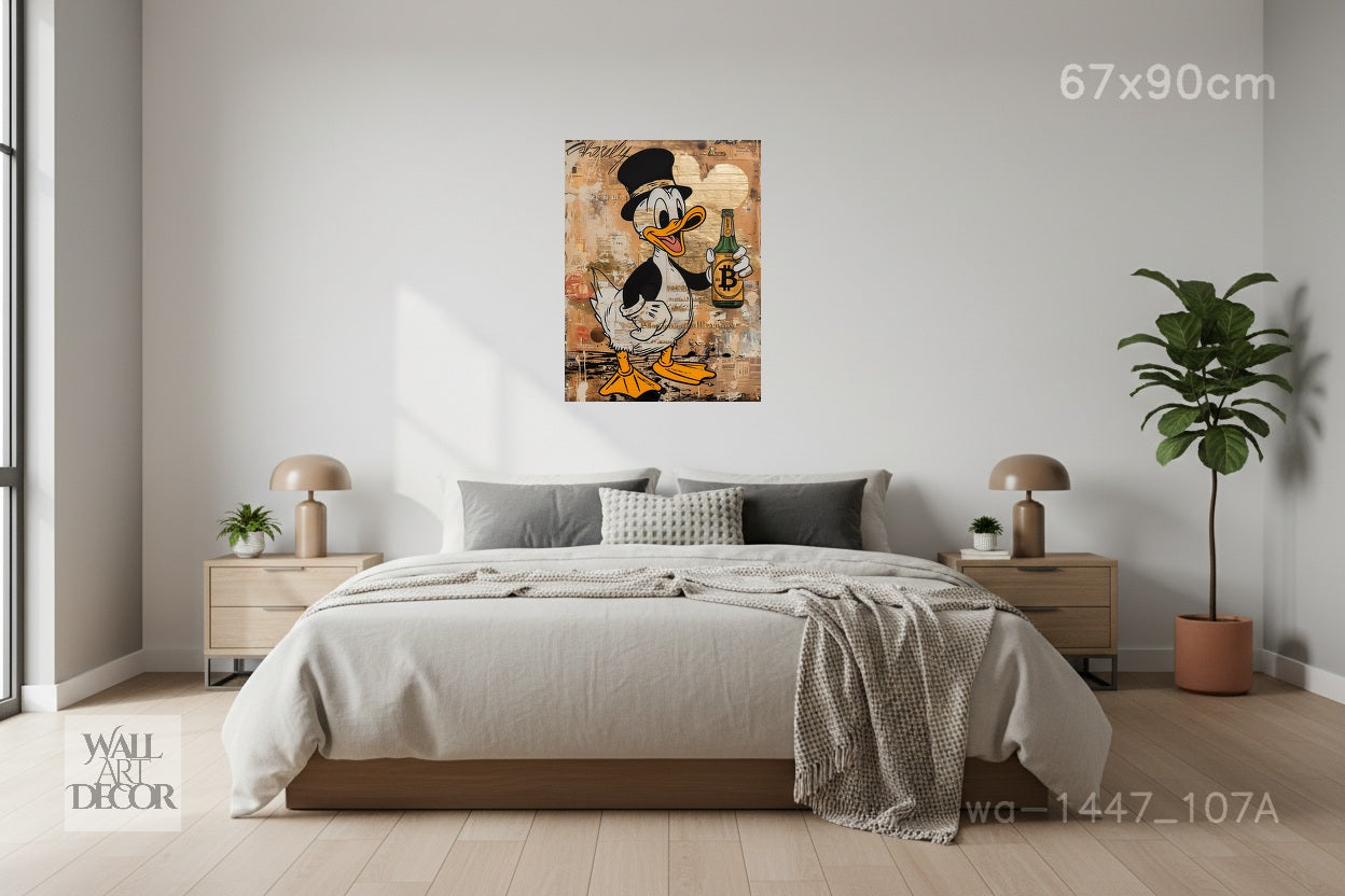 ملياردير البيتكوين: بطة العملات الرقمية - لوحة جدارية عصرية بدون إطار