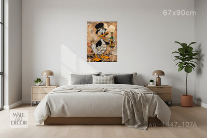 ملياردير البيتكوين: بطة العملات الرقمية - لوحة جدارية عصرية بدون إطار