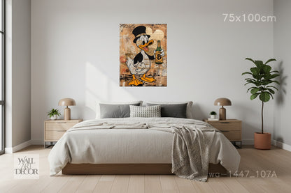 ملياردير البيتكوين: بطة العملات الرقمية - لوحة جدارية عصرية بدون إطار