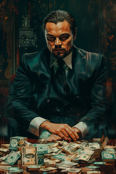 إمبراطورية الطموح: ذئب الثروة – لوحة جدارية عصرية بدون إطار