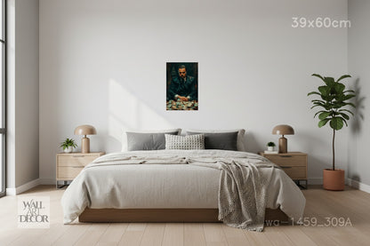 إمبراطورية الطموح: ذئب الثروة – لوحة جدارية عصرية بدون إطار