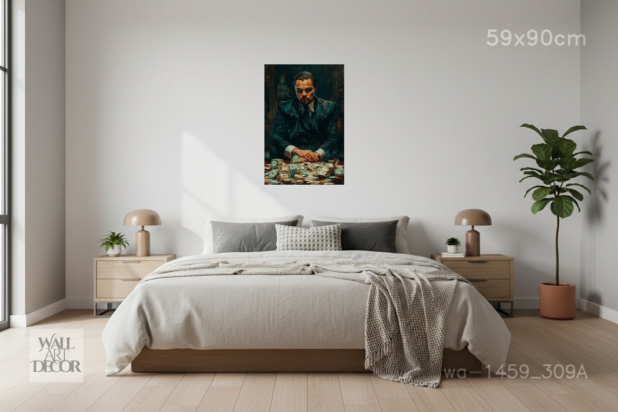 إمبراطورية الطموح: ذئب الثروة – لوحة جدارية عصرية بدون إطار