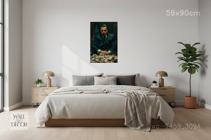 إمبراطورية الطموح: ذئب الثروة – لوحة جدارية عصرية بدون إطار