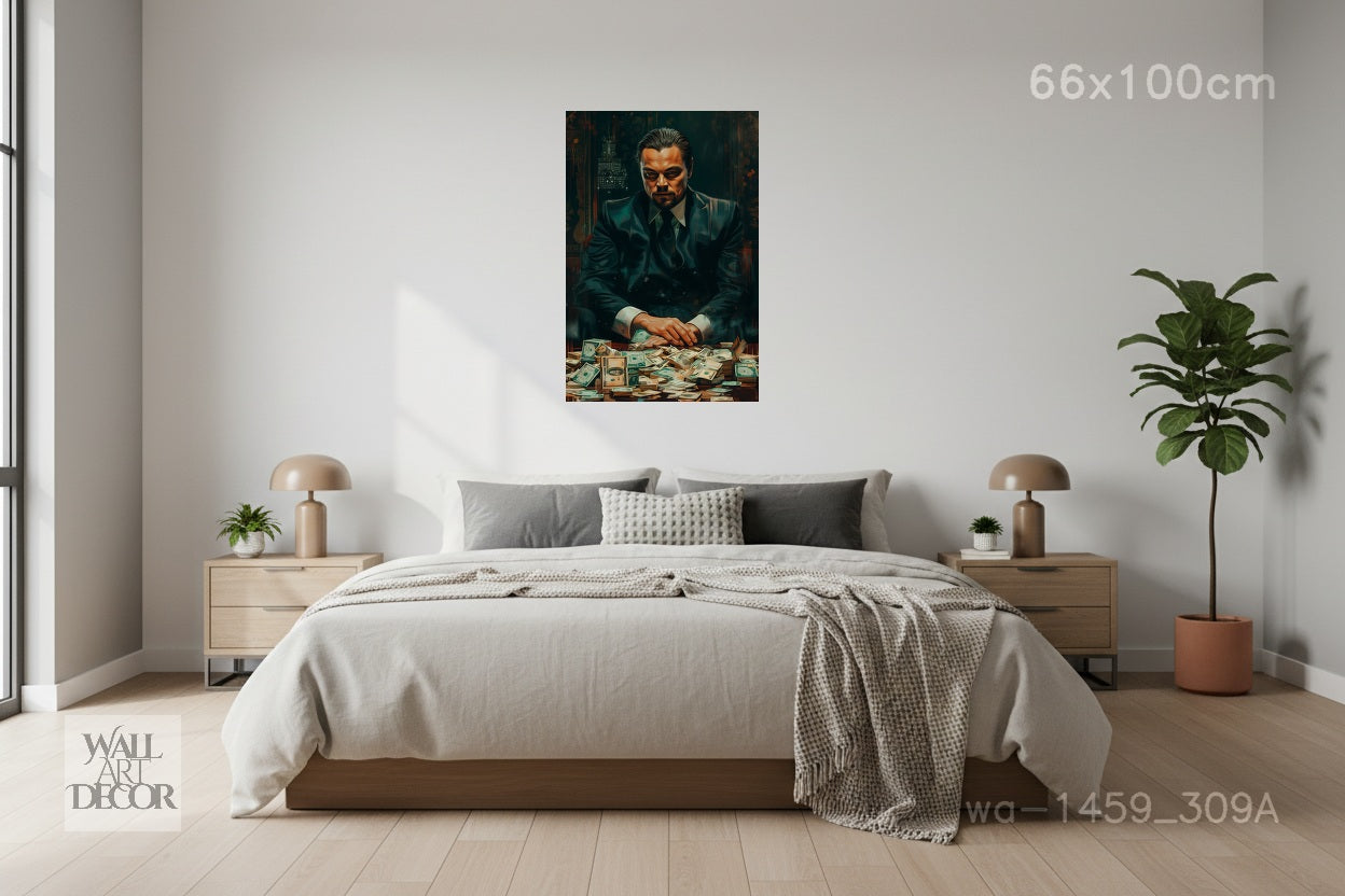 إمبراطورية الطموح: ذئب الثروة – لوحة جدارية عصرية بدون إطار