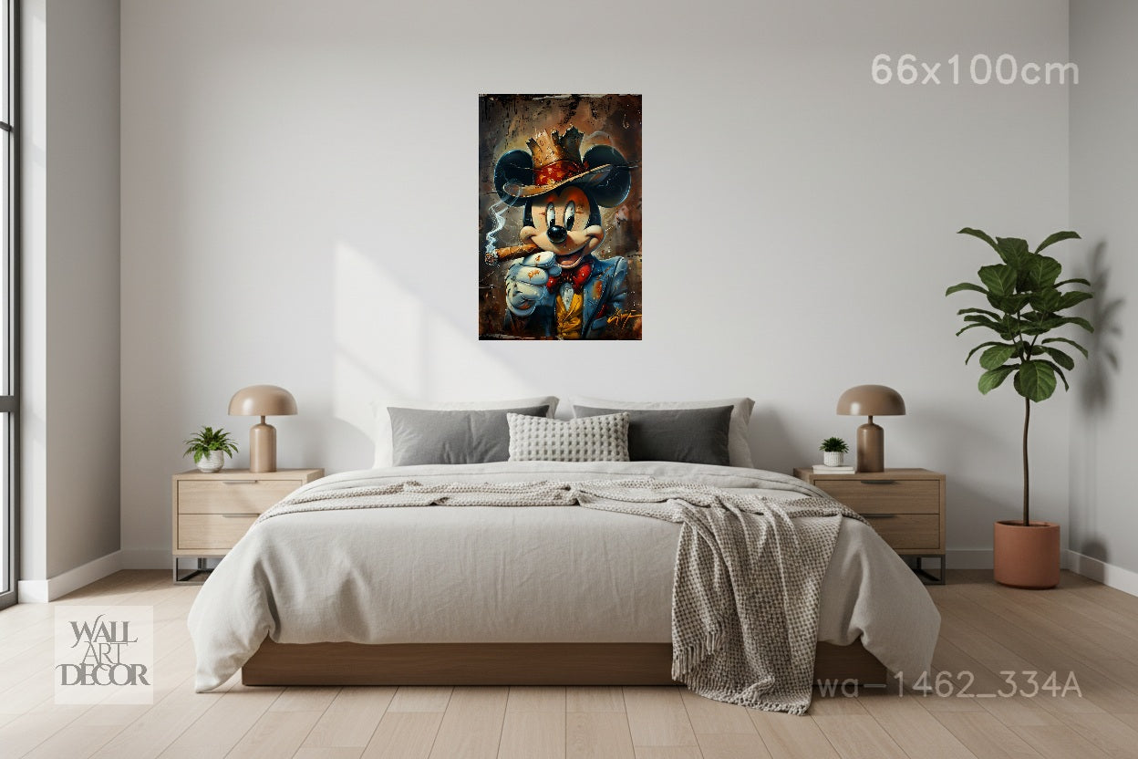 الخارج عن القانون العصري: ميكي "الزعيم" - ديكور جداري بدون إطار بنمط فن البوب ​​الحضري