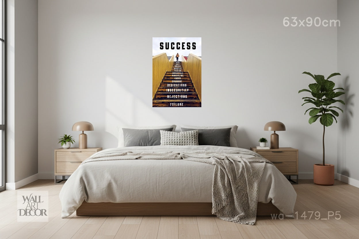 الصعود: سلم النجاح – لوحة جدارية عصرية بدون إطار