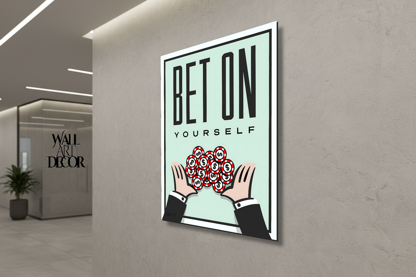 الرهان الأمثل: "راهن على نفسك" فن لعبة مونوبولي - لوحة جدارية حديثة بدون إطار