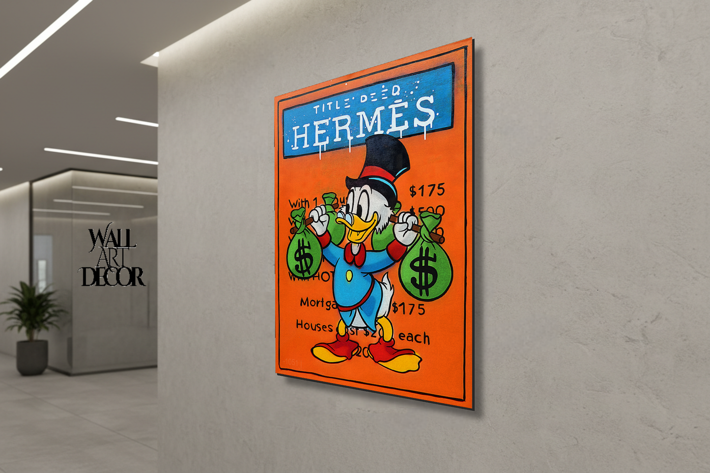 هيرمس هارفست: سند ملكية سكروج ماكداك – لوحة جدارية عصرية بدون إطار