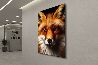 نظرة العنبر: صورة مهيبة لثعلب أحمر - لوحة جدارية حديثة بدون إطار