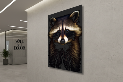 لص منتصف الليل: صورة مهيبة لراكون | ديكور عصري بدون إطار