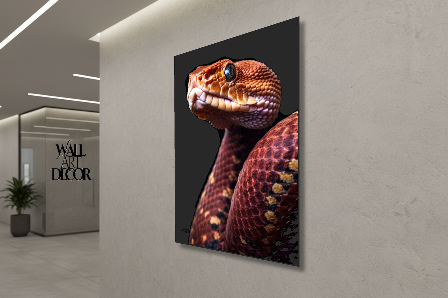 مقياس قرمزي: صورة ثعبانية أثيرية - لوحة جدارية حديثة بدون إطار