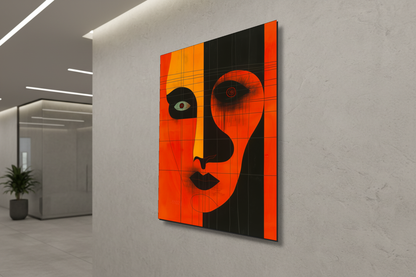 صدى الأوبسيديان: وجه تجريدي حديث – لوحة جدارية بدون إطار