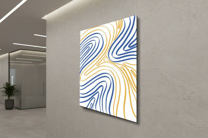 رمال ذهبية: تموجات طوبوغرافية تجريدية - لوحة جدارية حديثة بدون إطار