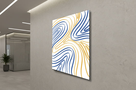 رمال ذهبية: تموجات طوبوغرافية تجريدية - لوحة جدارية حديثة بدون إطار