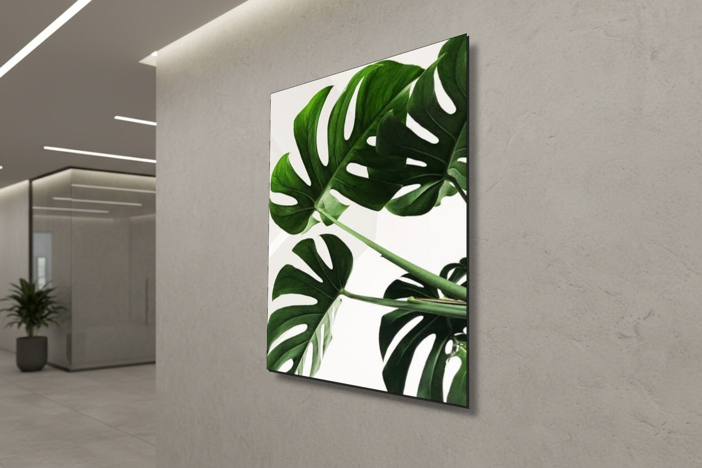 روعة الخضرة: مونستيرا ديليسيوسا – لوحة جدارية عصرية بدون إطار