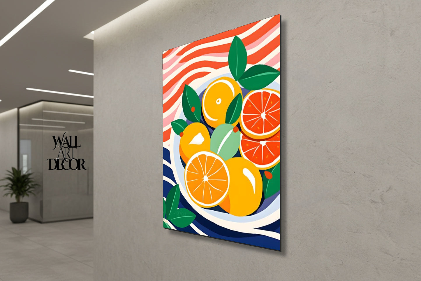 تناغم الحمضيات: حصاد الصيف – لوحة جدارية عصرية بدون إطار